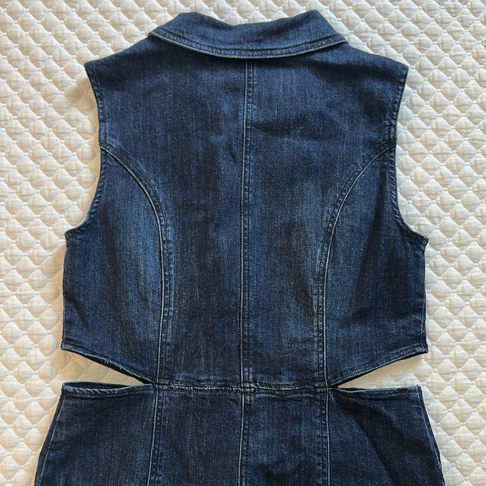 Bebe front zip side cut out denim dress - Picture 7 of 10